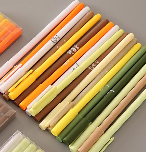 Set de 6 bolígrafos roller en degradé Morandi tinta negra miniatura 6