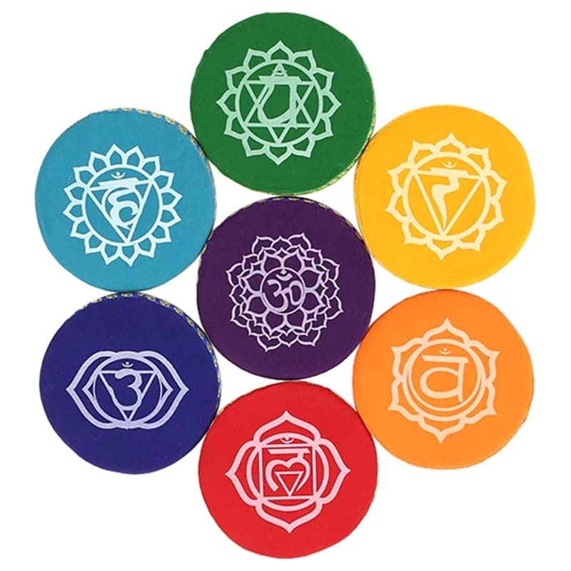 Ręcznie robiona poduszka na misę dźwiękową (SET 7 CHAKRA MAŁA - 9,5 cm)