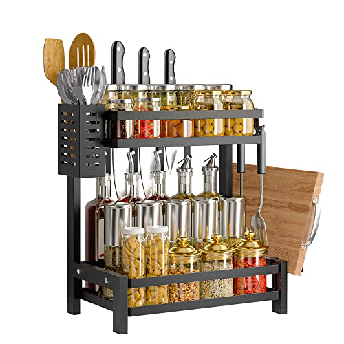 3-stöckiges Gewürzregal Aus Bambus - Ausziehbar Von 31,5-55cm