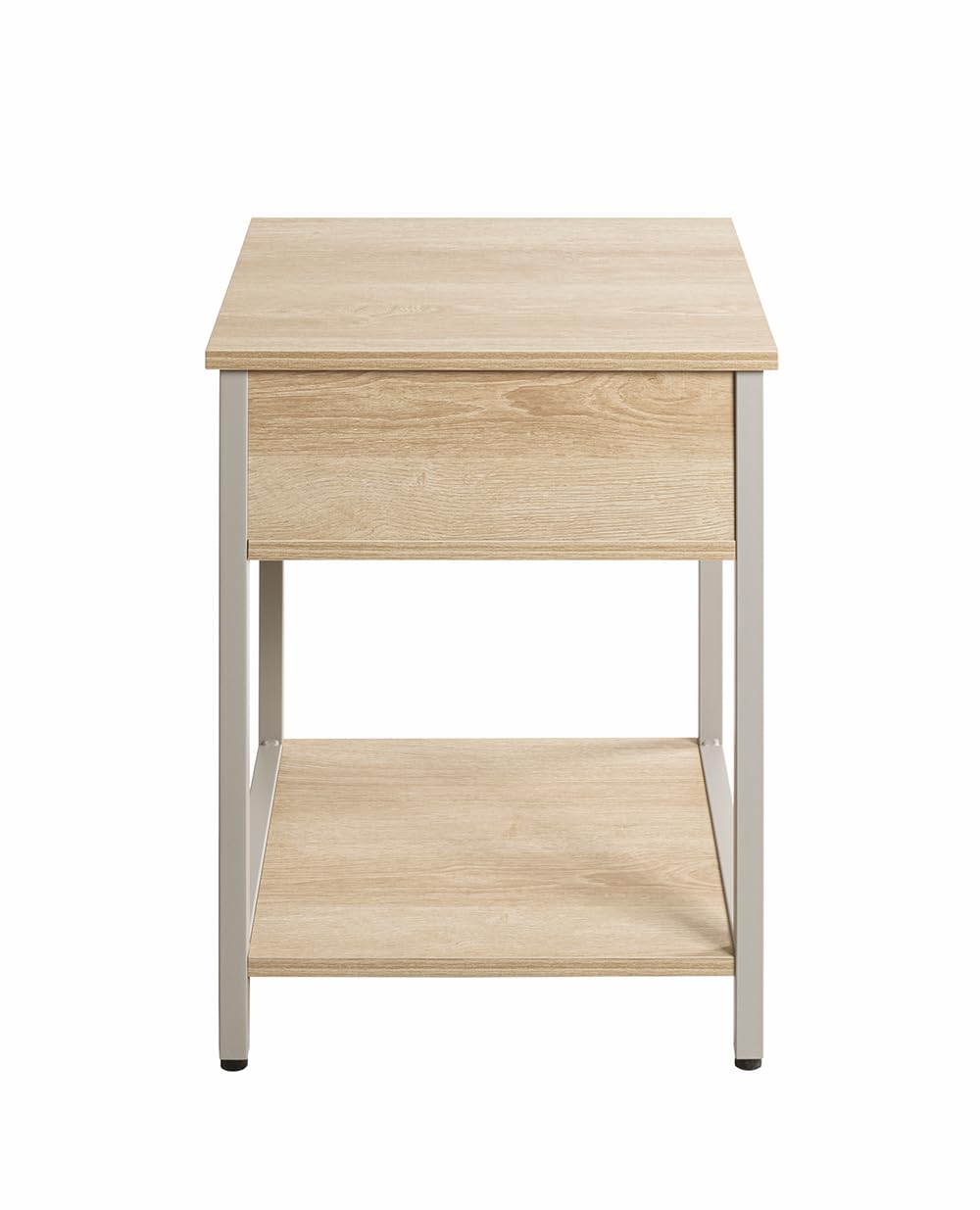HAKU Table d'appoint avec tiroir, chêne Naturel, Gris Cachemire, métal, aggloméré, Table Basse Moderne avec tiroir - Dimensions : L 40 x H 55 x P 40 cm Style : Moderne