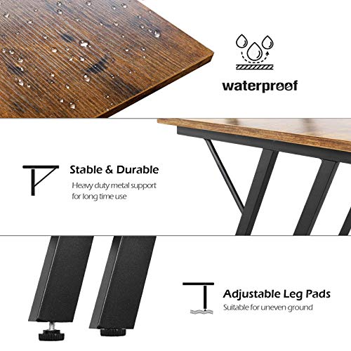 Lufeiya L Shaped Computer Desk Corner Office L-Shaped Desks For Small Space Home Student Study Bedroom Writing Table, 51 Inch With Monitor Stand Rustic #TOP5