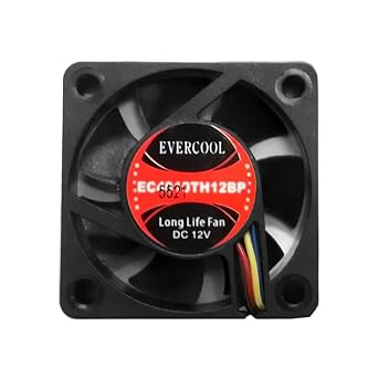 Evercool 40x40mm 12V Dual Ball PWM Fan - 3W, 6500RPM, 37.1CFM, 22-56.2DBA, 40,000hr Life, Desktop, Laptop Compatible