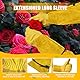 AMFUN Gartenhandschuhe Damen/Herren，atmungsaktive Rosen-Handschuhe mit Dornschutzhandschuh, Lange Rindsleder Arbeitshandschuhe für Garten und Haushaltsaufgaben（L）