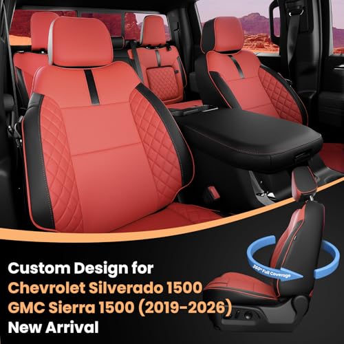 Image of 2019-2026 Chevy Silverado /GMC Sierra Seat Covers, Black & Red