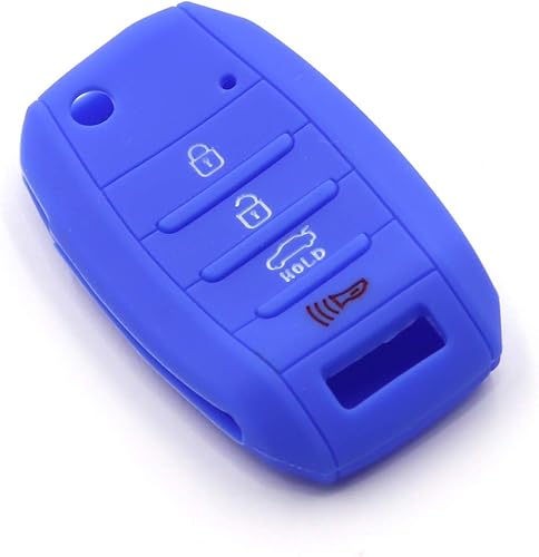 LIGHTKOREA - Funda de silicona para llave plegable de 4 botones para automóviles Kia modelos Optima, Cerato, Forte, Rondo, Carens, Soul, Sportage,