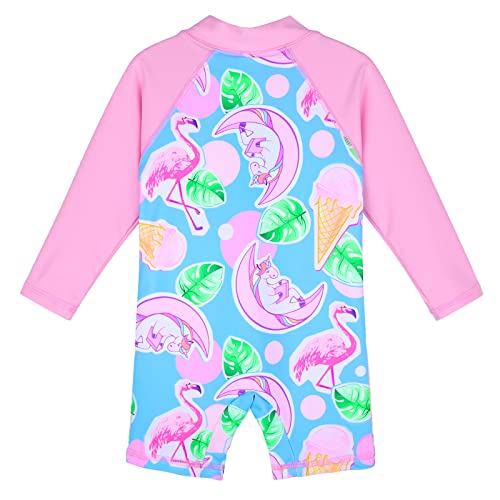 Image of XFGIRLS Baby /Toddler Girls Swimsuit Long Sleeve One-Piece Bathing Suit Rash Guard