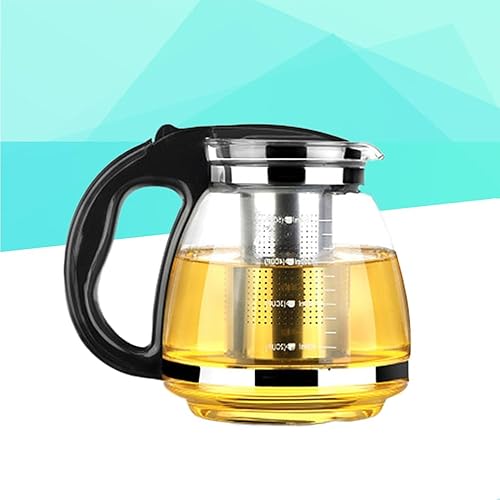Miniatura 8 de Cabilock Hervidor de té de 67.6 fl oz, tetera de vidrio para el hogar, tetera de té con filtro de acero inoxidable, adecuada para preparar té verde,