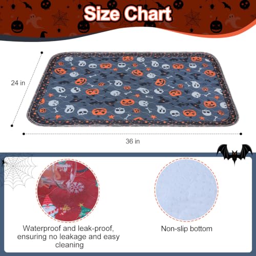 Image of BEAUTYZOO 2 Pack Washable Pee Pads for Dogs,Reusable Puppy Pad 24x36 Skull | Waterproof Super Absorbent,Non Slip and Leak-Proof Against Urine,Whelping Pads Mats for Puppy Potty Training,Playpen,Crate