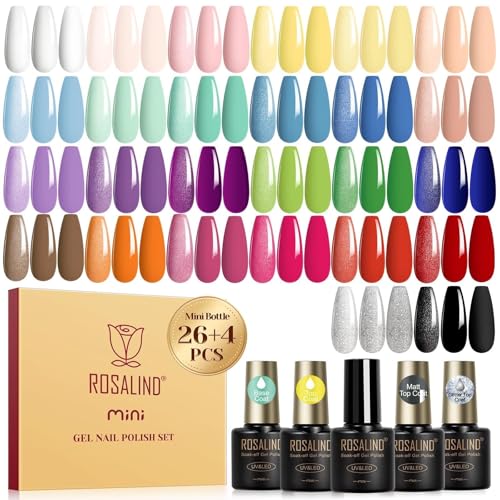 ROSALIND 30pcs Pastel Gel Nail Polish Set