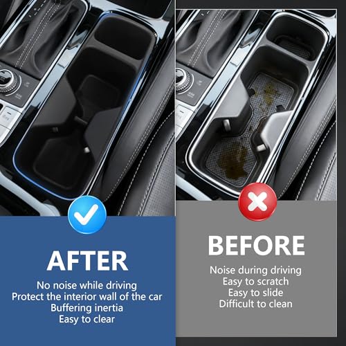 Image of Cup Holder Inserts for 2020-2025 Kia Telluride Accessories, Non-Slip TPE Center Console Cup Holder Protector Organizer for Telluride Interior Accessories