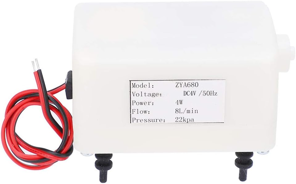 ZYA680 Electric Air Pump, 4W 68L/min 1525kpa Mini Air Pump Ultra Mute AC DC Electric Inflator for Inflatable Cushions Air Mattress Beds Boats(DC4V)