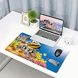 FEHWI Alfombrilla ratón 90×40 cm,Océano, Colonia de Coral en...