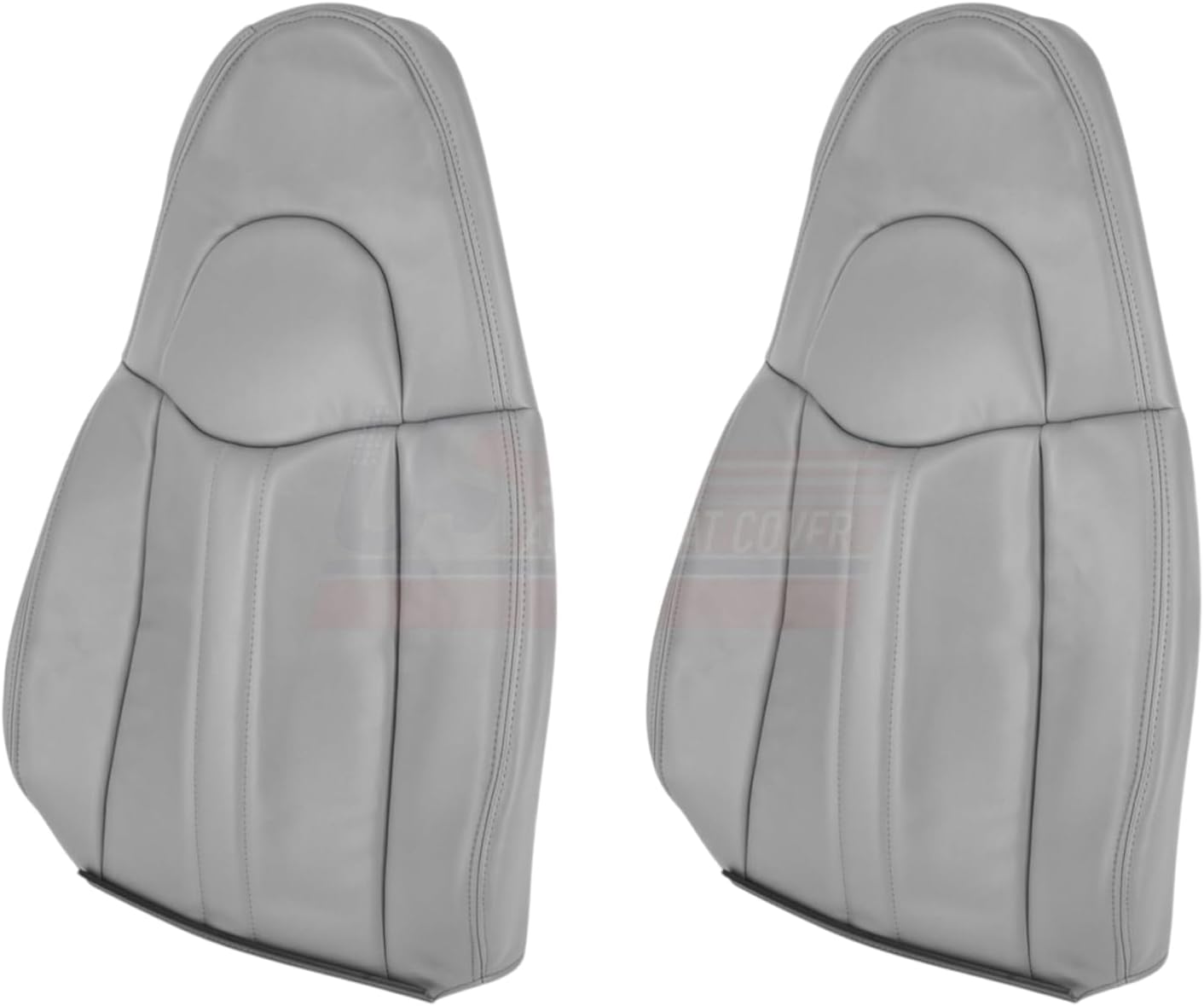 2010-2015 fits GMC Savana Cargo Van Leatherette Front Top Seat Covers Pewter Gray