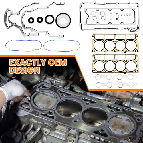 Image of GEN 3 III LS Gasket Set Kit & LS Head Gaskets Compatible with 1999-2010 GM Chevy Silverado GMC Sierra 1500 2500 Engine LS1 LS6 LQ4 LQ9 4.8L 5.3L 5.7L 6.0L Replace#12551933 12611384 12558178