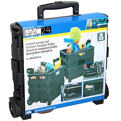 Faltbarer Transport-Trolley Einkaufstrolley Einkaufswagen Trolley Schwarz Einkaufsroller Einkaufskiste Klappbar 25kg… – Bild 3