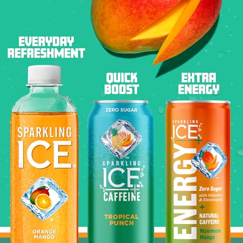 Image of Sparkling Ice, Orange Mango Sparkling Water, Zero Sugar Flavored Water, with Antioxidants and Vitamins, 17 fl oz Bottle