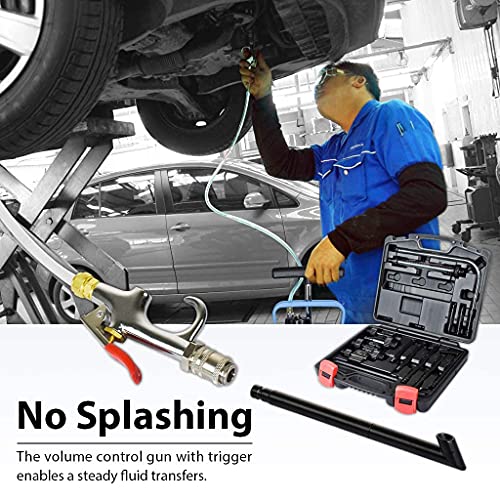 Firstinfo 10.5 Liter Manual Atf Refill System Dispenser Auto Transmission Fluid Oil And Liquid Refill Pump Kit With 15-Piece Atf Filler Adapters #TOP4