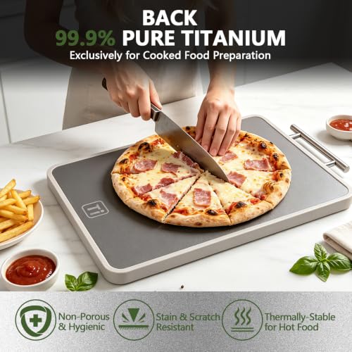 Titanium Cutting Board, Double-Sided Ebony Wood Cutting Board - image 4
