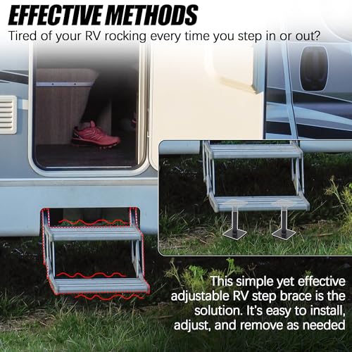 Image of TonGass RV Step Brace Stabilizer Adjustable Length from 7 5 /8 inch to 14 inch