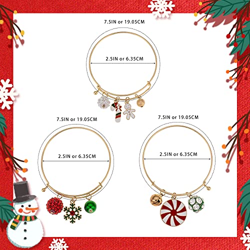 Madison Tyler Christmas Charms 3 Pcs Bangle Bracelet Set Gold Plated thumb #6