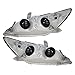 Brock Replacement Driver and Passenger Halogen Headlights Set Lens with Chrome Bezels Compatible with 2002-2004 Camry 81150AA060 81110AA060