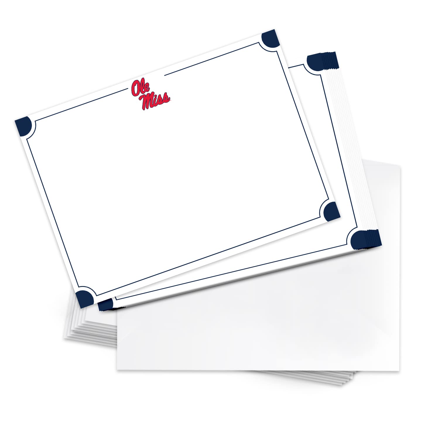 Desert Cactus University of Mississippi - Paquete de 10 tarjetas de papelería Rebels Ole Miss U of M, incluye sobres, Memo Party Thank You (tarjeta de notas 4a)