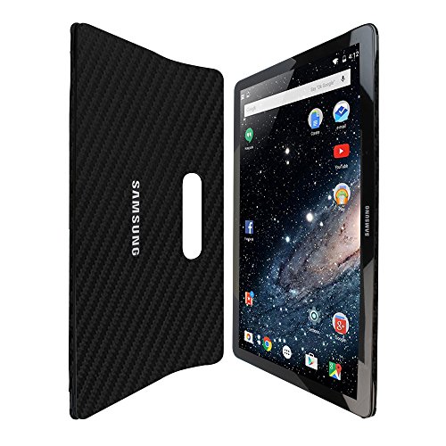 Skinomi Black Carbon Fiber Full Body Skin Compatible with Samsung Galaxy View (18.4 inch)(Full Coverage) TechSkin with Anti-Bubble Clear Film Screen Protector