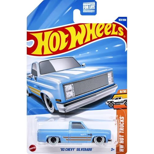 Hot Wheels '83 Chevy Silverado [Blue], Hot Trucks 9/10, 157/250, 1:64 Scale Diecast Vehicle