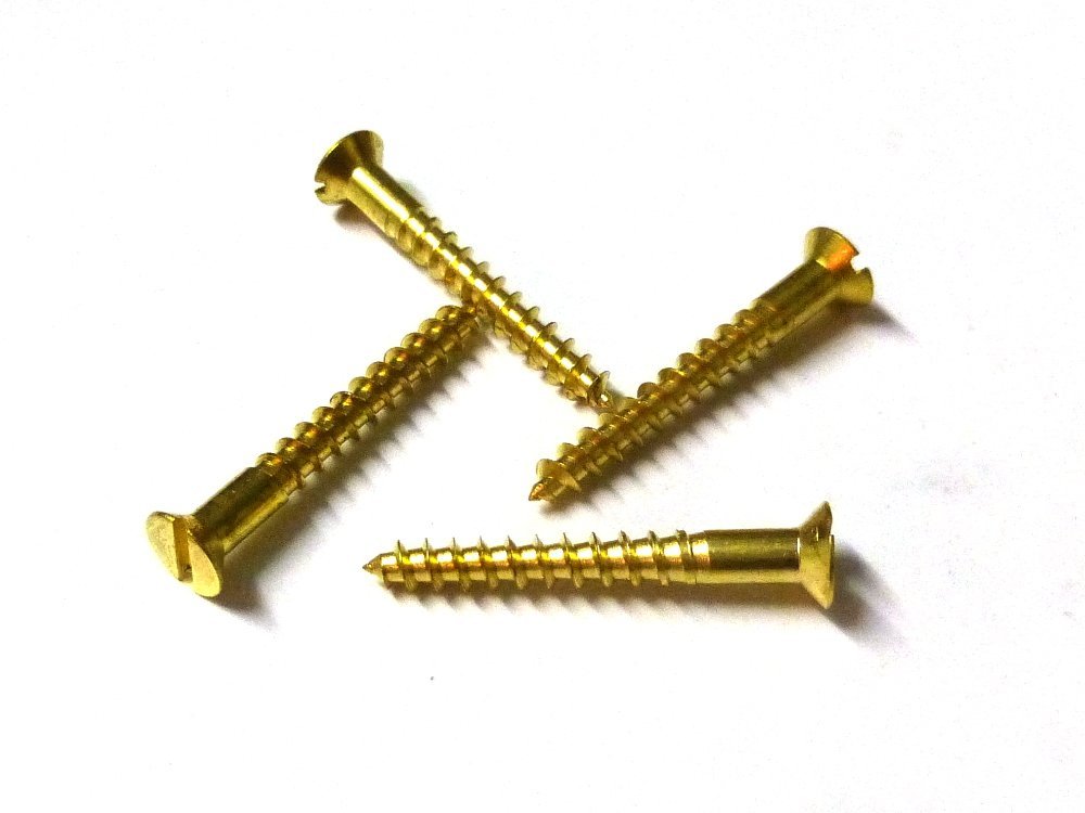 Lote de 360 pequeños tornillos para madera según DIN 97 de latón (a partir de 1,6 x 8 mm), ranura, cabeza avellanada. Mini tornillo con caja etiquetada