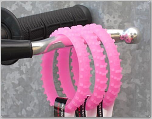 SET OF FIVE GLOW PINK KNOBBY DIRTBIKE TIRE WRISTBAND MOTO X bracelet mx quad