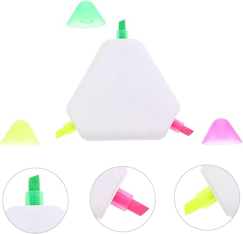 Miniatura 7 de Rotulador fluorescente con diseño de triángulo, marcadores de libros novedosos para uso escolar y oficina para tomar notas y resaltar documentos
