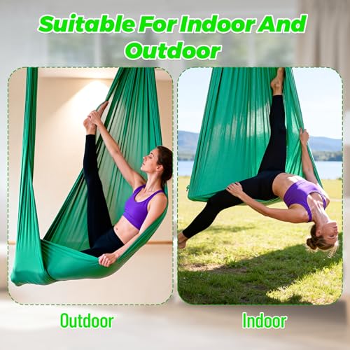 Staranry 280x150cm Grün Hängematte Outdoor Swing 200 Kg Max mit Installationshardware, Atmungsaktiv, Schnelltrocknendes Hängematte, Hammock für Camping, Reise, Garten