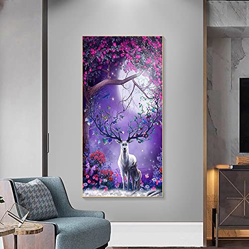 Kit diamant peinture élan de forêt pour une décoration murale nature