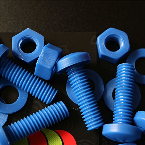 20 X Blue Pan Head Screws Polypropylene (Pp) Plastic Nuts And Bolts, Washers, M6 X 20Mm, 15/64 X 25/32 #TOP6