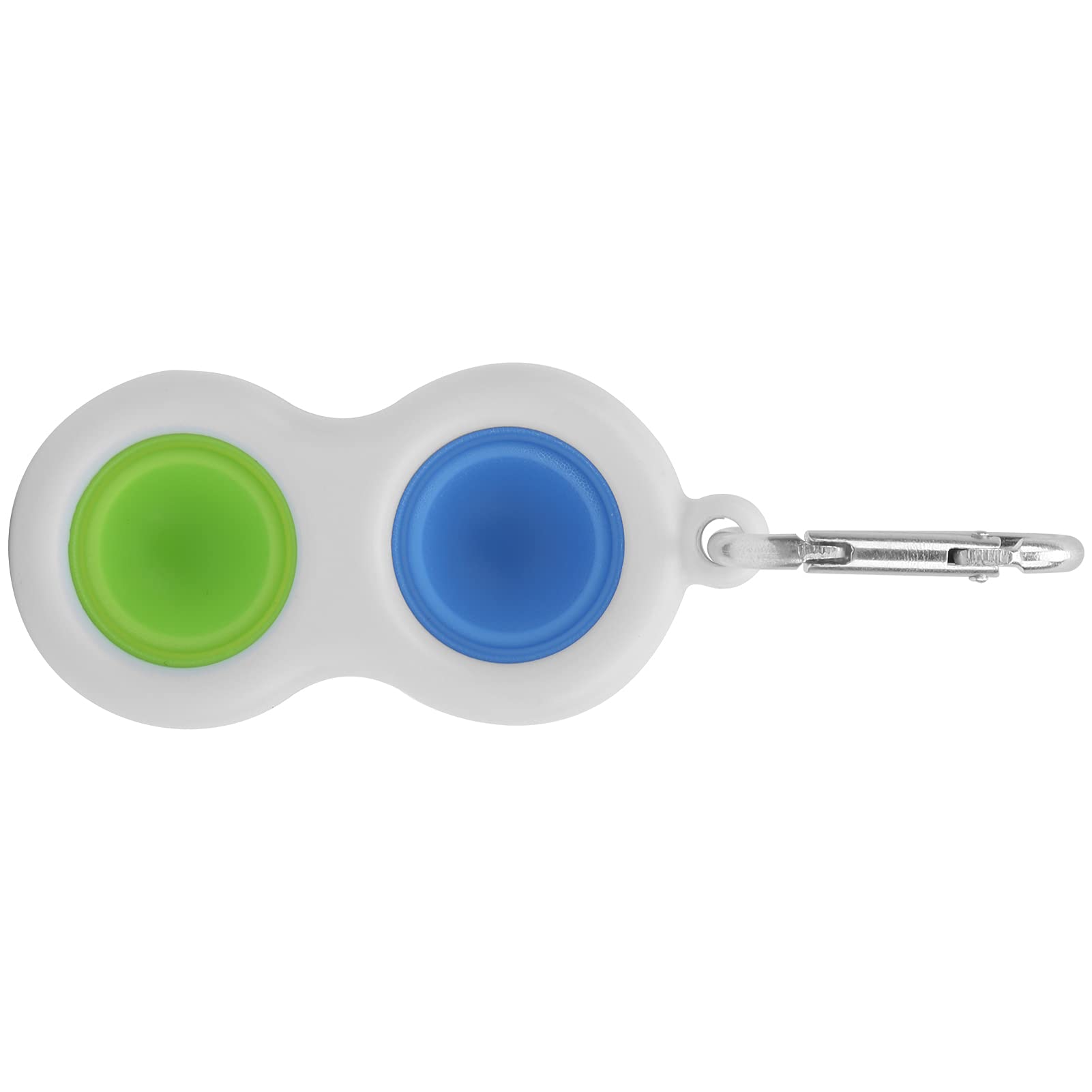 Eleage Push Bubble Keychain Toy Portable Stress Relief Silicone Hand Toys for Students and Office Workers 8x3.8cm 1 Count (Green+Blue)