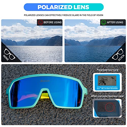 SCVCN Polarized Cycling Glasses Sport Sunglasses MTB BMX Men Women Ride Bike Bicycle Running Golf Hiking Volleyball Tennis Driving Fishing Softball Mountain Riding 14 — view 3