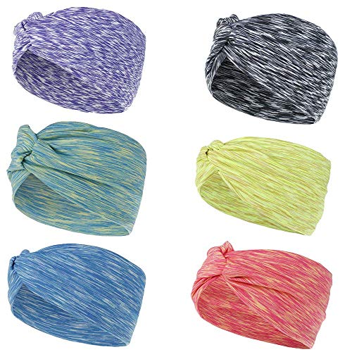 Jaciya 6 Pack Womens Headbands Boho Floal Style Criss Cross Head Wrap Hair Band Headbands for Women Wide Headbands for Women Knot Headband Diademas para Mujer Headband Cloth Headbands Knot Headband