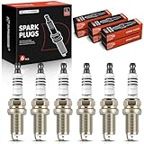 A-Premium Iridium Platinum Spark Plugs Compatible with Honda Accord 2003-2007 & Acura MDX 2007-2009, TL 2004-2008, RL 2005-2008, 3.0L 3.2L 3.5L 3.7L, Pack of 6