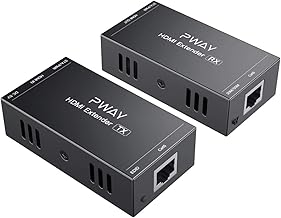 PW-HT202P(POC) HDMI Extender 165ft/50m Lossless Transmission Over Single Cat5e/6 Full HD 1080P Support 3D EDID One Power Supply (UTP+Transmitter and Receiver)