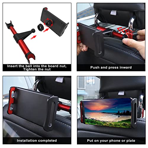 NTNEV Suporte para carro para telefone/tablet, suporte para encosto de cabeça de carro, suporte univ
