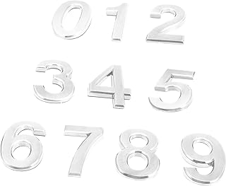 YARNOW 10pcs Digital House Number Metal Mailbox Post Vintage Metal Signs Digital Signage Home Address Number Floating House Number Apartment Numbers 3D Number Plate Sign Door Number Decal