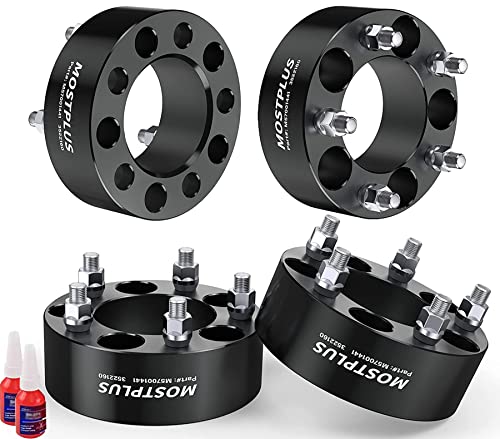 MOSTPLUS 5x4.5 (5x114.3mm) Wheel Spacers 5 Lugs 1/2"-20 Studs,2" 82.5mm CB Compatible with YJ TJ XJ MJ KJ KK ZJ Wrangler Explorer Mustang Edge Ranger Crown Victoria (Set of 4)(Black)