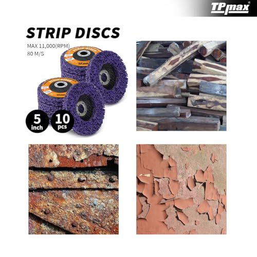 125mm Schleifscheiben Set für Winkelschleifer, 10 Stück CSD Reinigungsscheiben, Grobreinigungsscheibe, Nylongewebescheibe zum Entfernen von Farbe und Rost, für Metall, Stein, Kunststoff, Beton