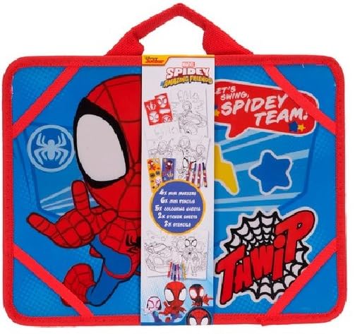 UKToyworld Spider Man Art Set Kids Travel Art and Sticker Case Boys Drawing Set