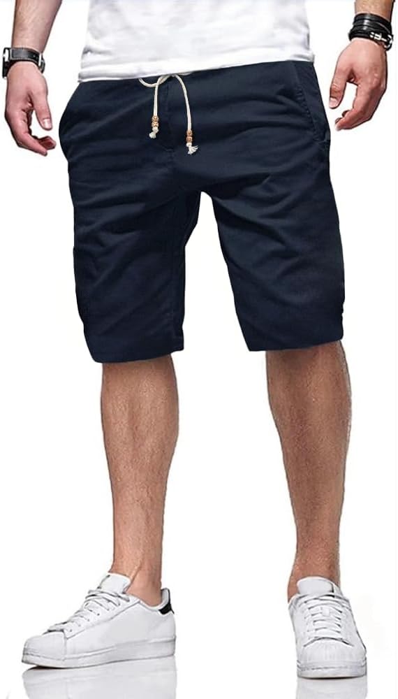 Mens Summer Casual Shorts with Pockets Elasticated Waist