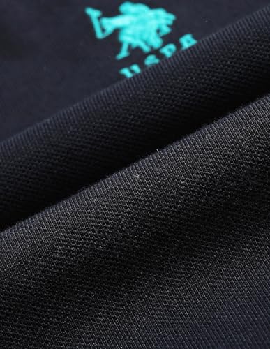 Image of U.S. Polo ASSN. Solid Slim Fit Polo T Shirts for Men - 100% Cotton, Half Sleeves Mens Tshirt