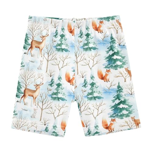 Winter Animal Girls Bike Shorts Toddler Athletic Dance Under Skirts Dance Shorts for Summer,4T
