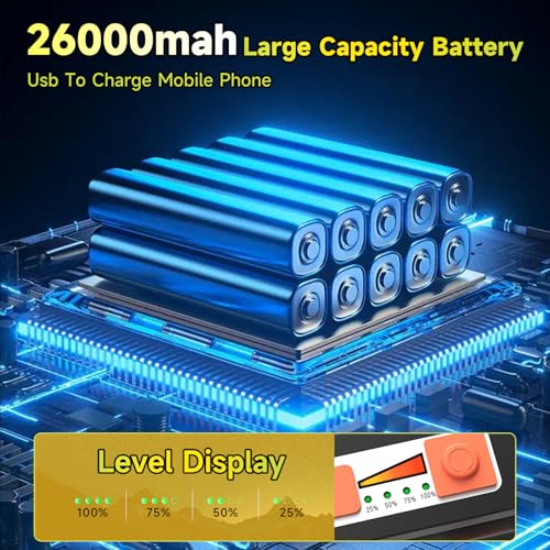 Image of 300W LED Solar Work Light Rechargeable, Sinear 26000LM Magnetic Portable Light, 26000mAh with 5 Modes, IP66 Waterproof for Outdoor Camping, Car Repair, Building, Workshop, Garage, Emergency