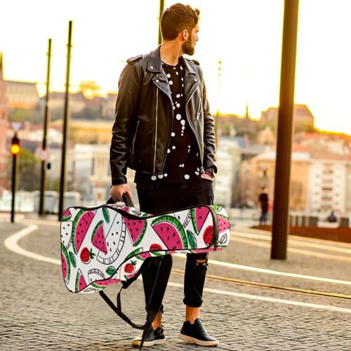 Housse de guitare en tissu Oxford épais rembourré avec boucle de suspension et sangle de cou Motif pastèque, Multicolore 4., 42.9×16.9×4.7 in, Sac de transport tendance pour guitare - Les Beatles, Paul McCartney, John Lennon, RIngo Starr, George Harrison Housse de guitare en tissu Oxford épais rembourré avec boucle de suspension et sangle de cou Motif pastèque, Multicolore 4., 42.9x16.9x4.7 in, Sac de transport tendance pour guitare – Image 7