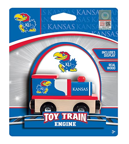 Image of MasterPieces Wood Train Engine - NCAA Kansas Jayhawks - Officially Licensed Toddler & Kids Toy